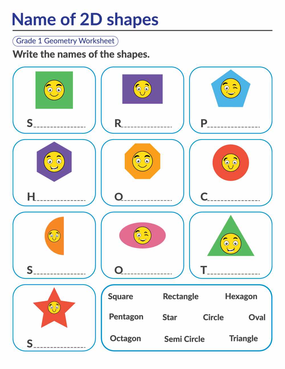 Name of 2D shapes